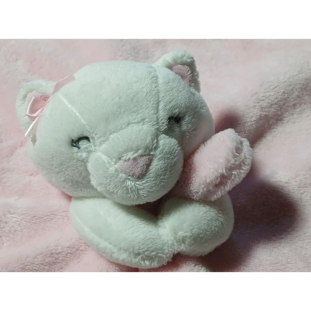 Carters‎ White Kitty Lovey Security Blanket Plush Satin Pink